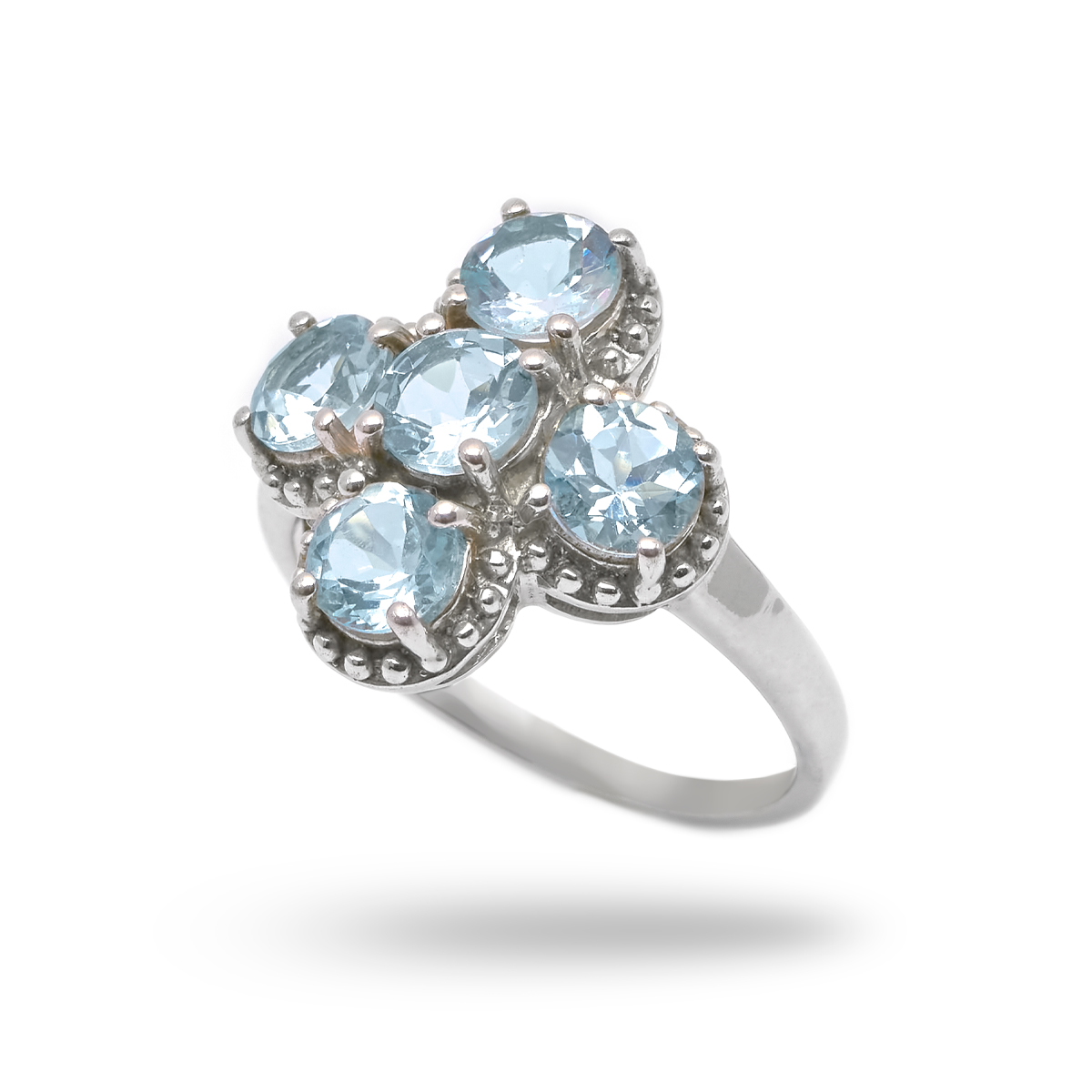 Bague aigue-marine argent Olivia